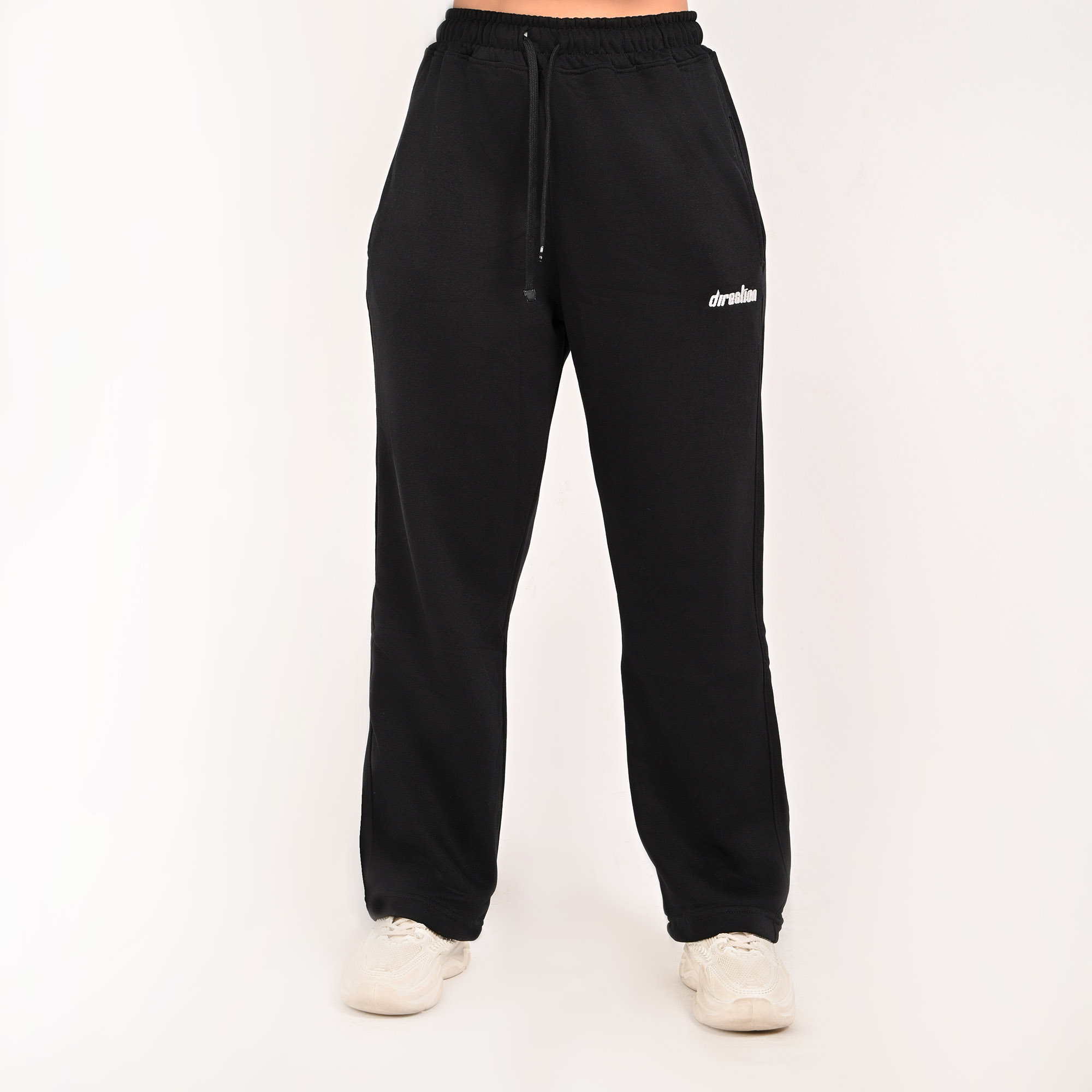 Wide-Leg unisex black sweatpants - صورة إضافية