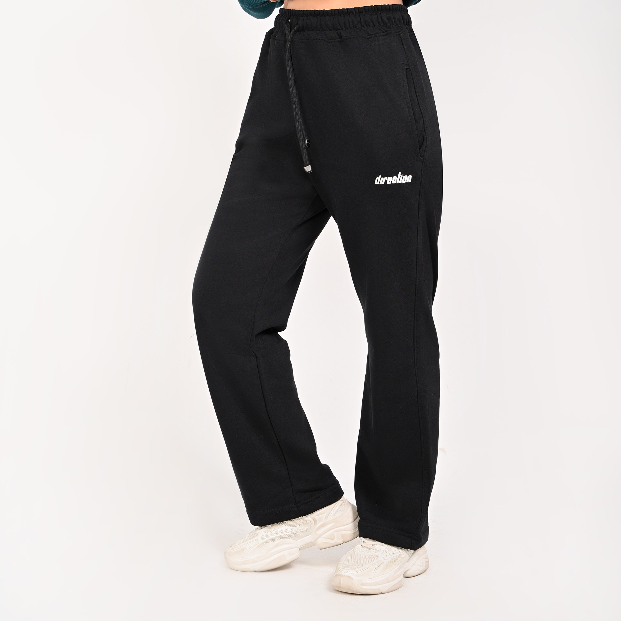Wide-Leg unisex black sweatpants