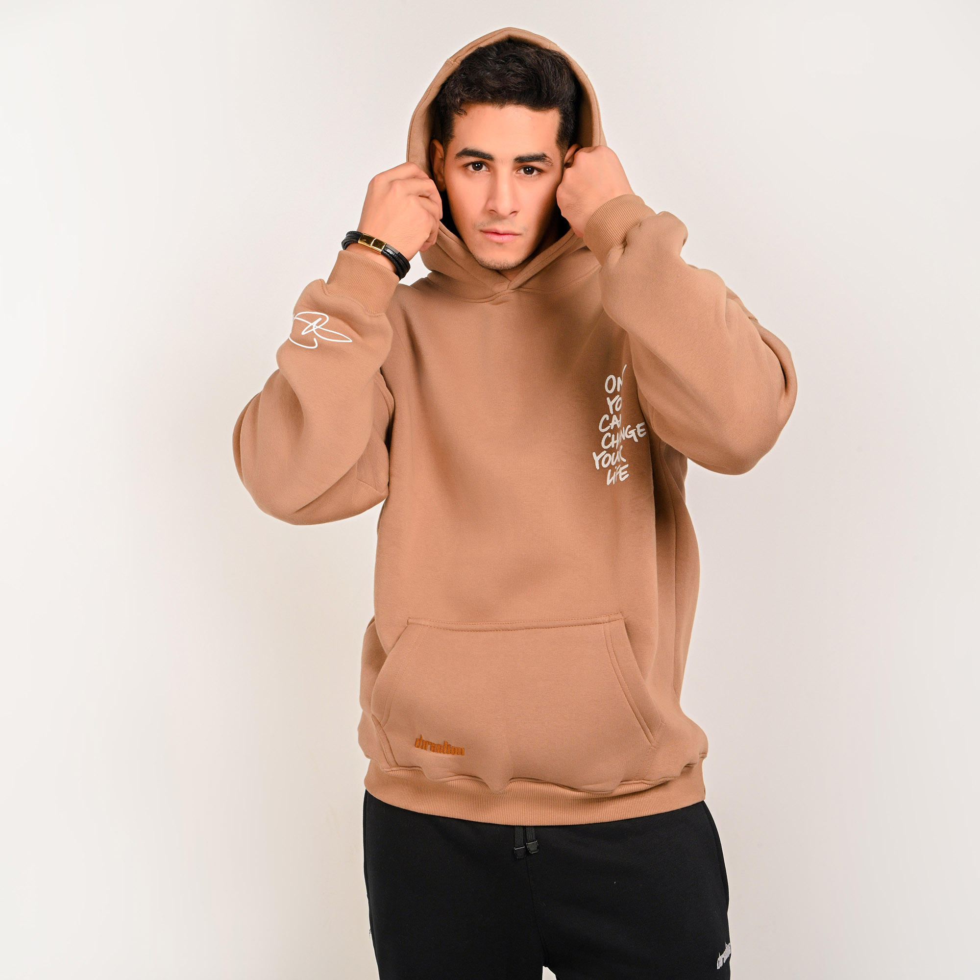 Only you can change your life-unisex mocha brown hoodie