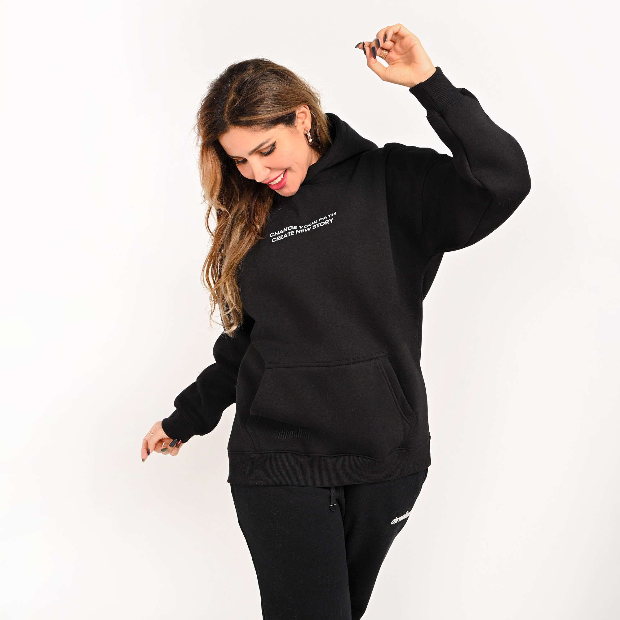 Change your path-unisex black hoodie