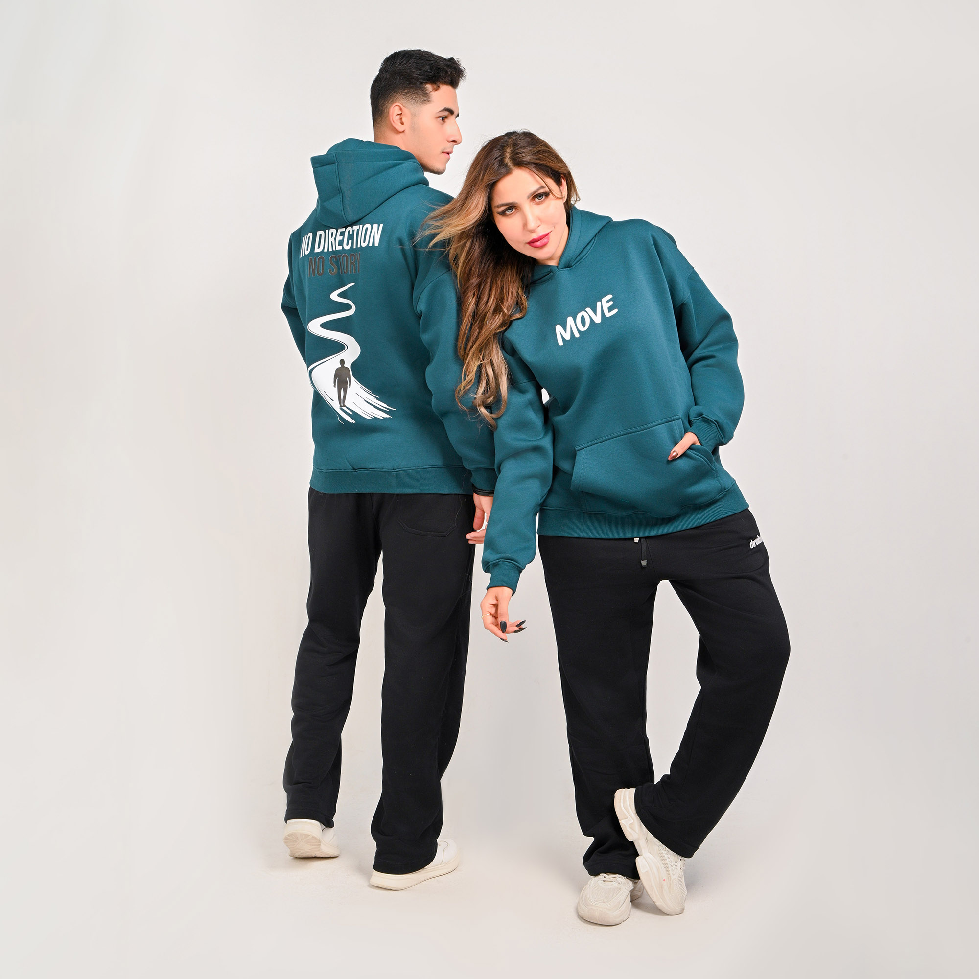 No direction No story-unisex dark teal hoodie
