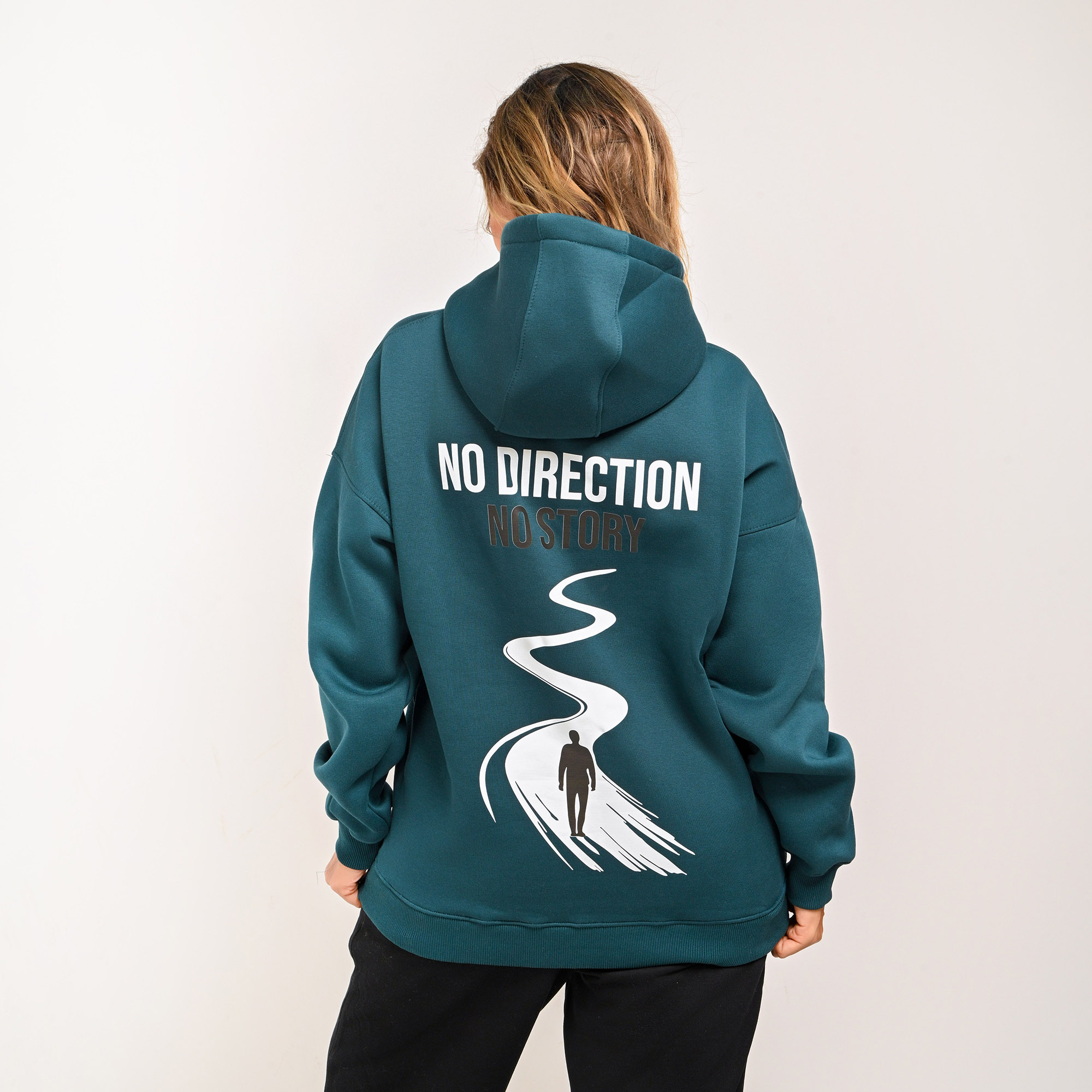 No direction No story-unisex dark teal hoodie