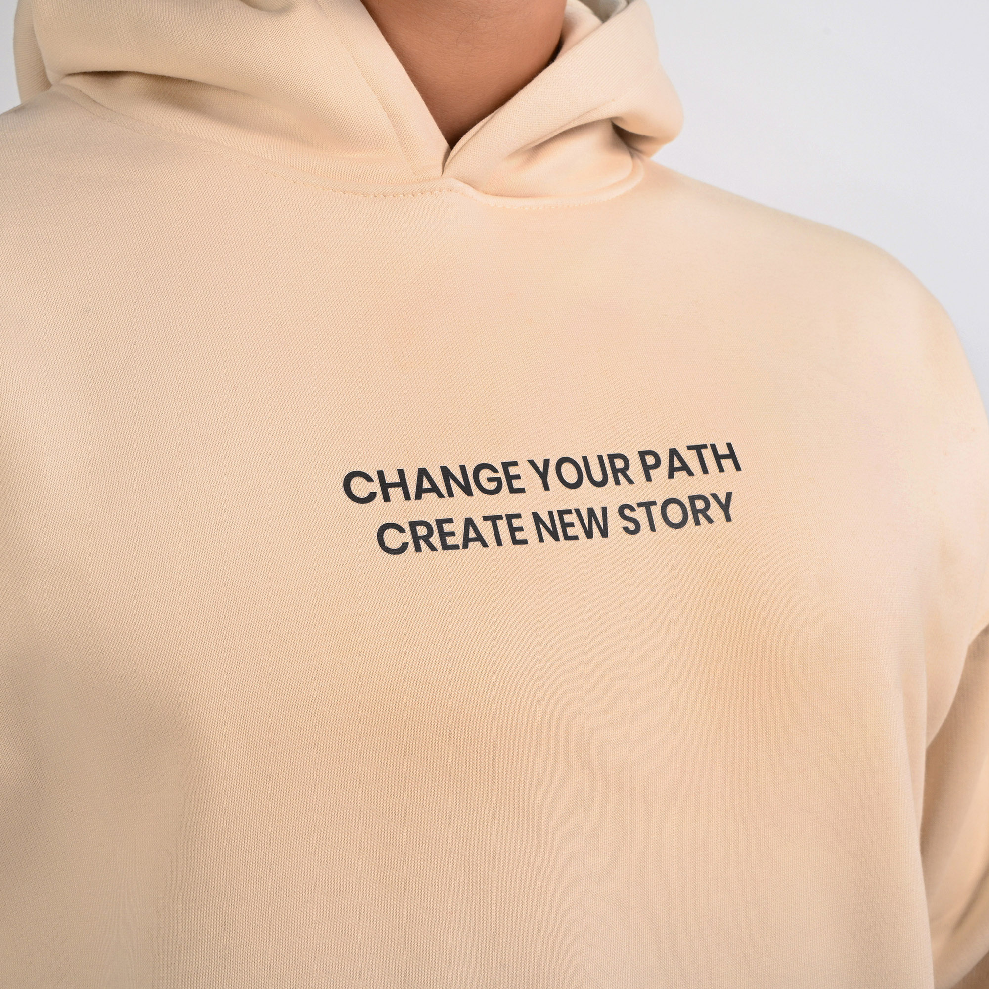 Change your path-unisex cream beige hoodie