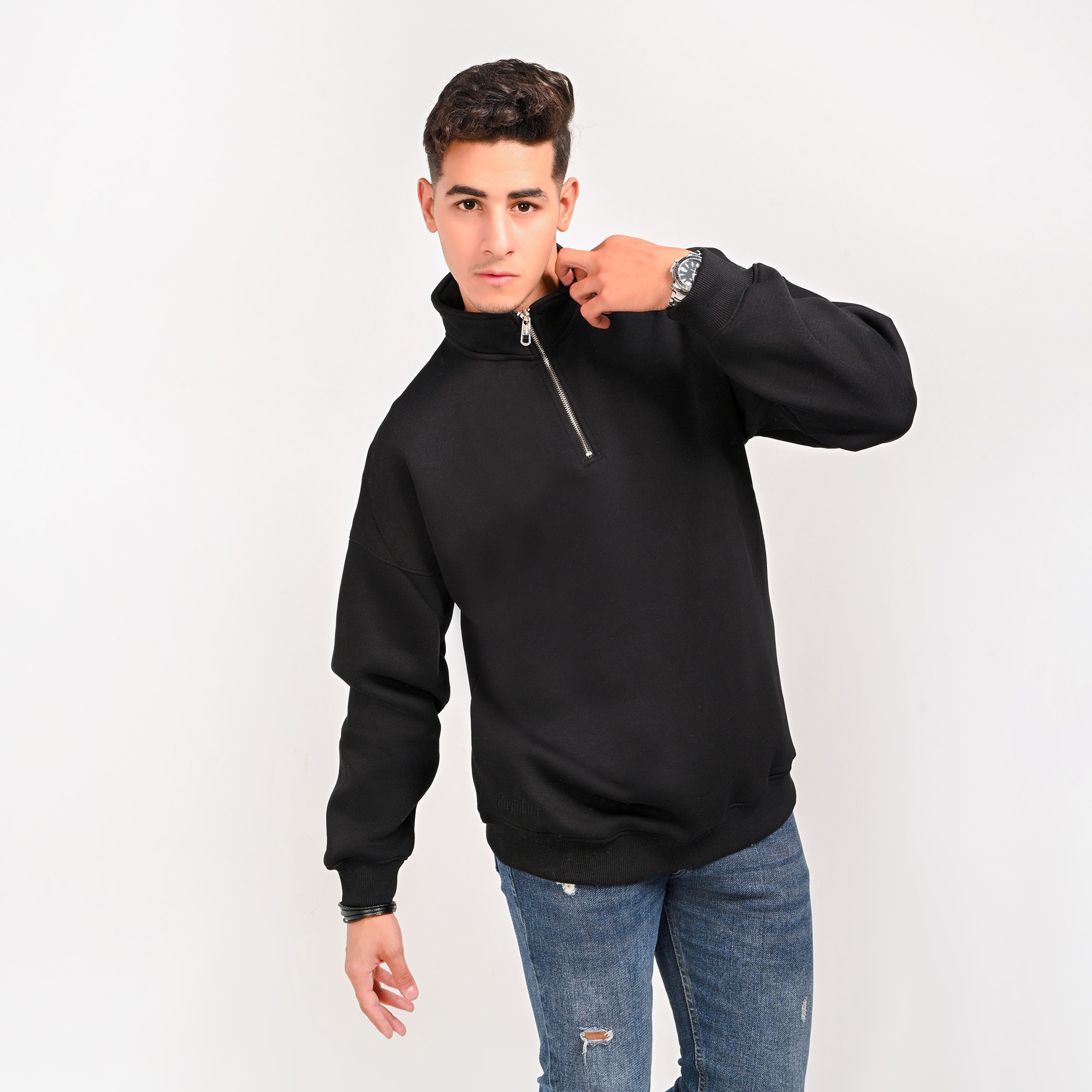 Unisex Black Quarter-Zip