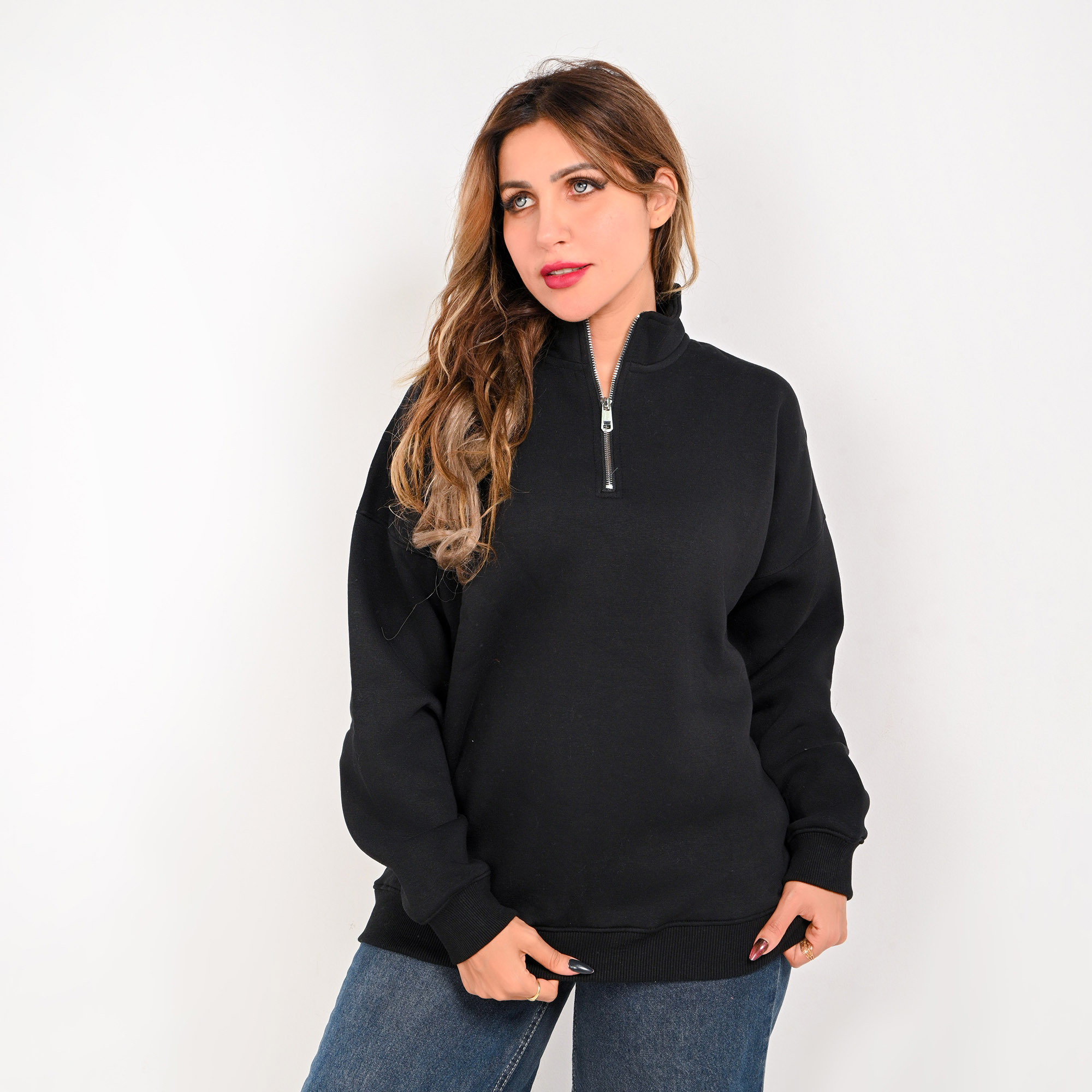 Unisex Black Quarter-Zip