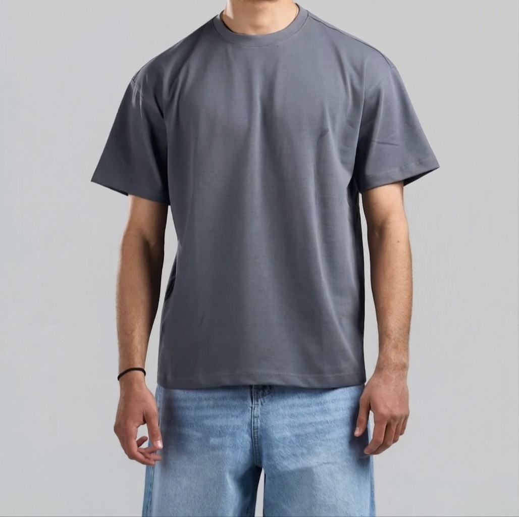 Unisex Basic DarkGrey T- Shirt - صورة إضافية