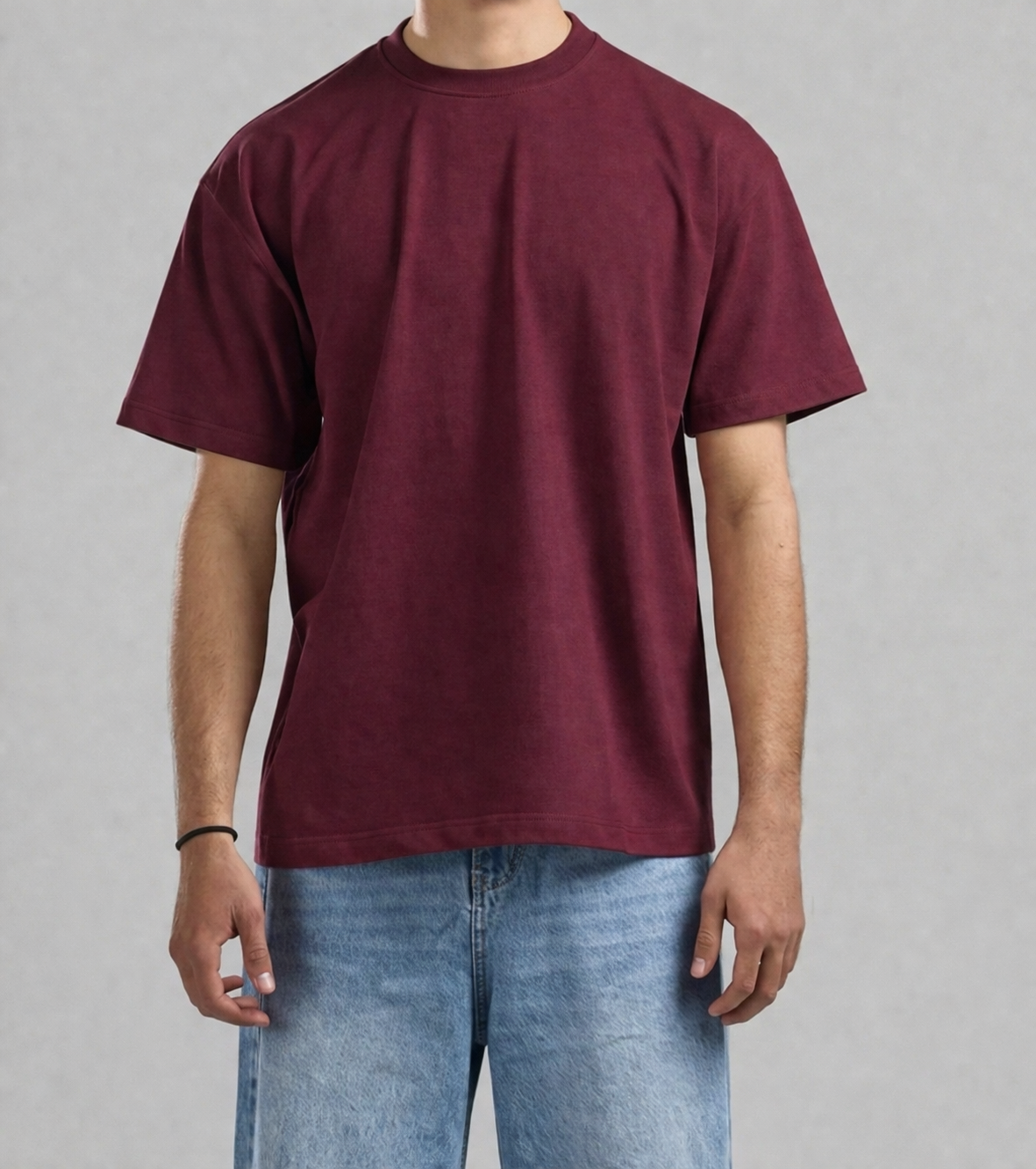 Unisex Basic Brugundy T- Shirt