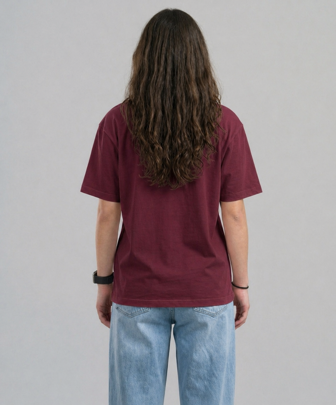 Unisex Basic Brugundy T- Shirt