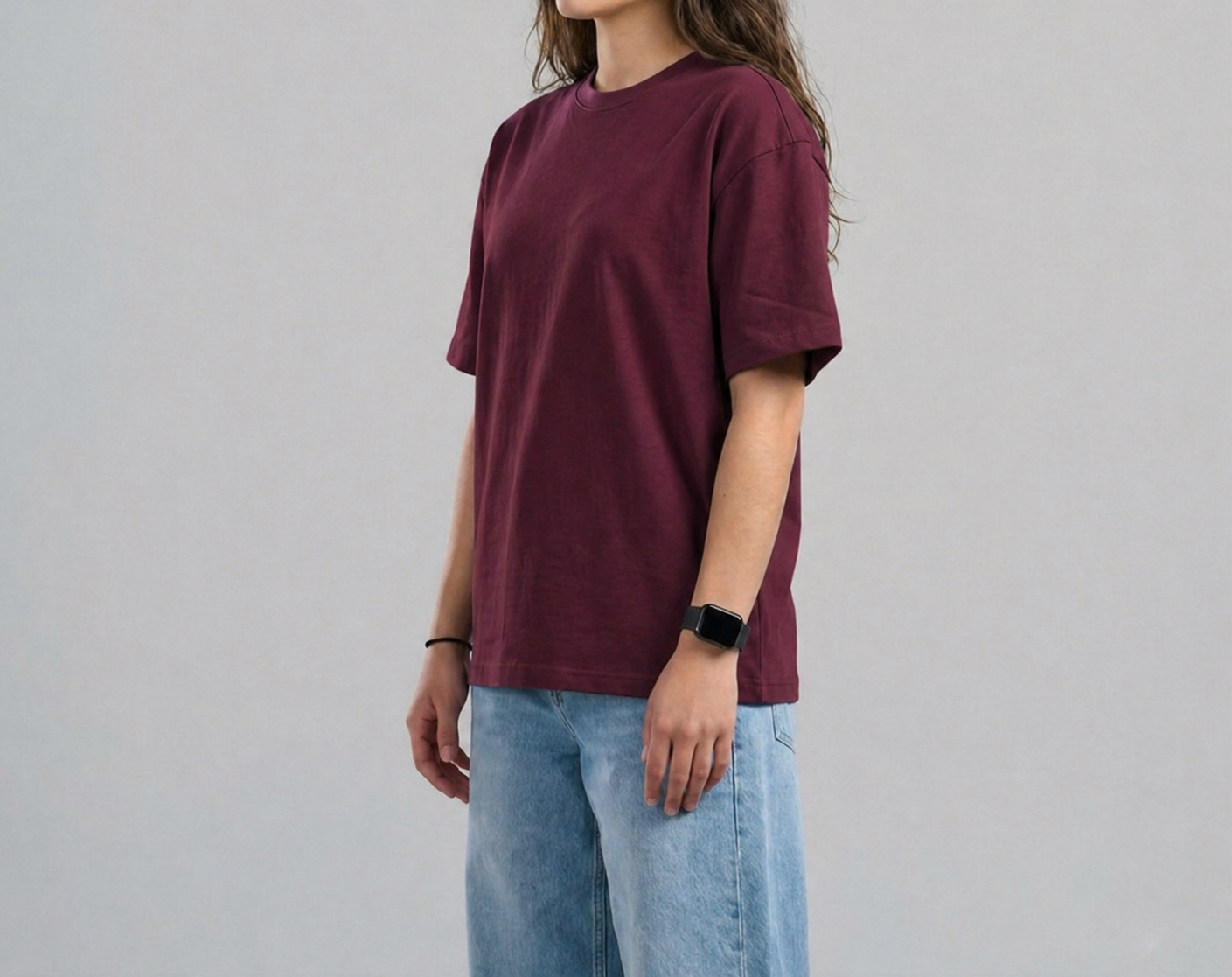 Unisex Basic Brugundy T- Shirt