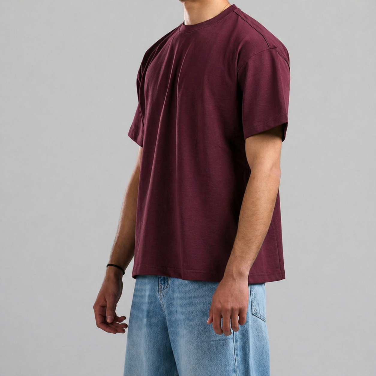 Unisex Basic Brugundy T- Shirt