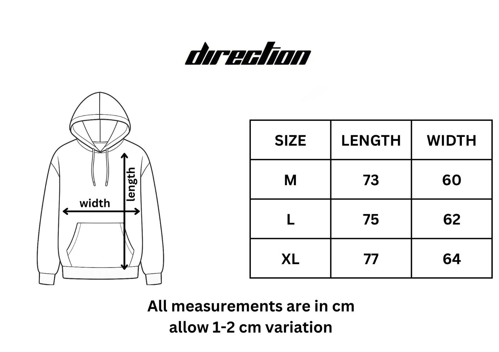 جدول المقاسات